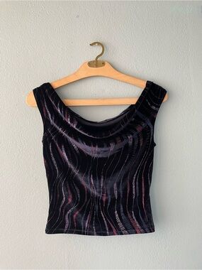Star CCC | Vintage 90s Y2k Whimsigoth Bratz Velvet Glitter Slouchy Tank Blouse